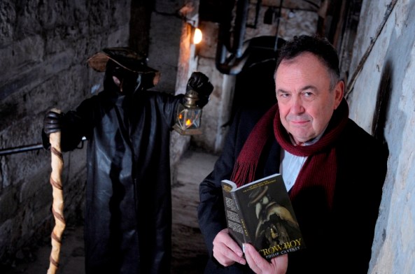 Philip Caveney with Plague Doctor on The Close