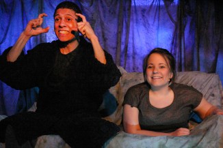 Buchan Lennon as Young Man and Amy Conochan as Skeleton Wumman. Photo: Lesley Black.