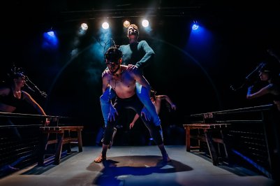 Douglas Clark as Alan Strang Samuel Burkett as Nugget, the God Equus Photo: Mihaela Bodlovic.